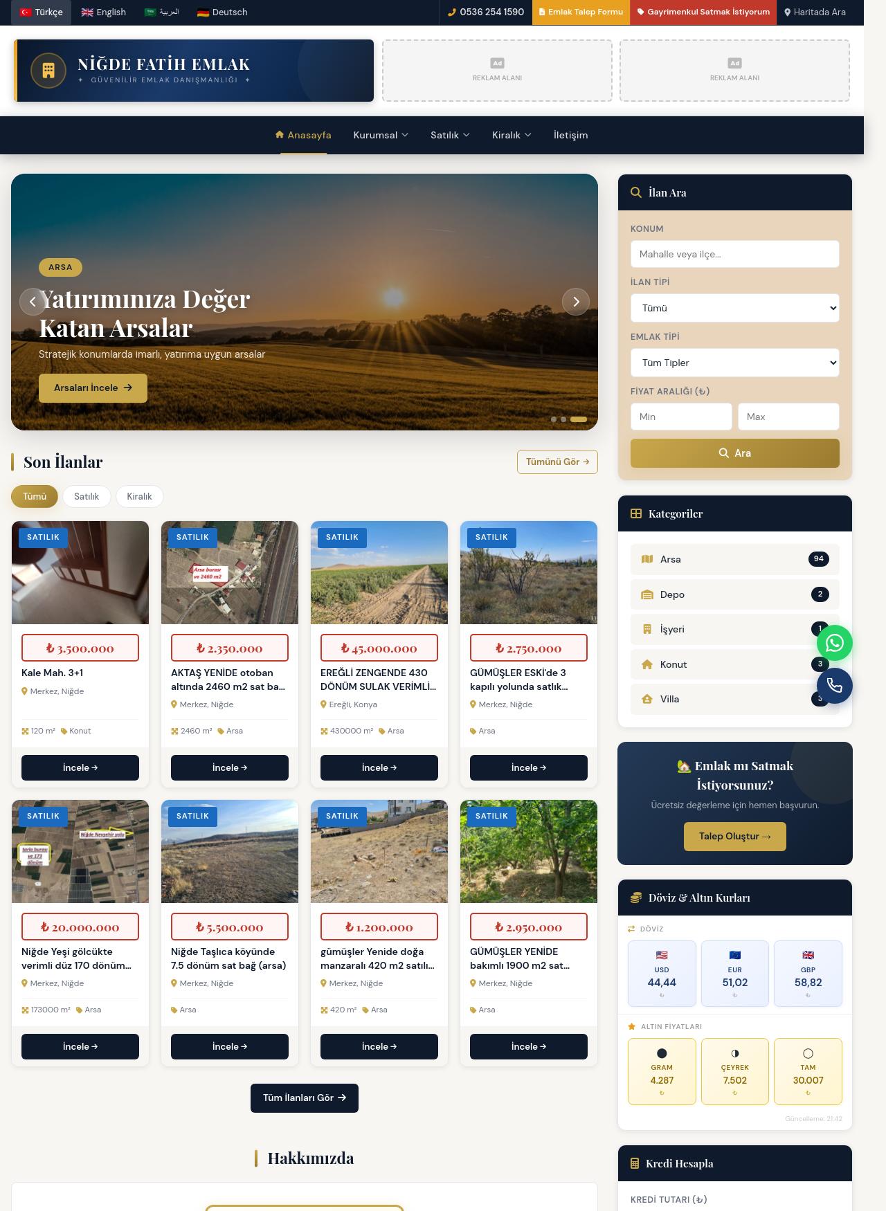 Profesyonel Emlak Web Sitesi Scripti